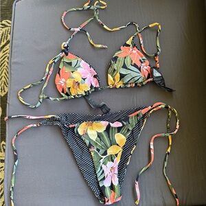 Volcom Multicolor Floral Bikini Top